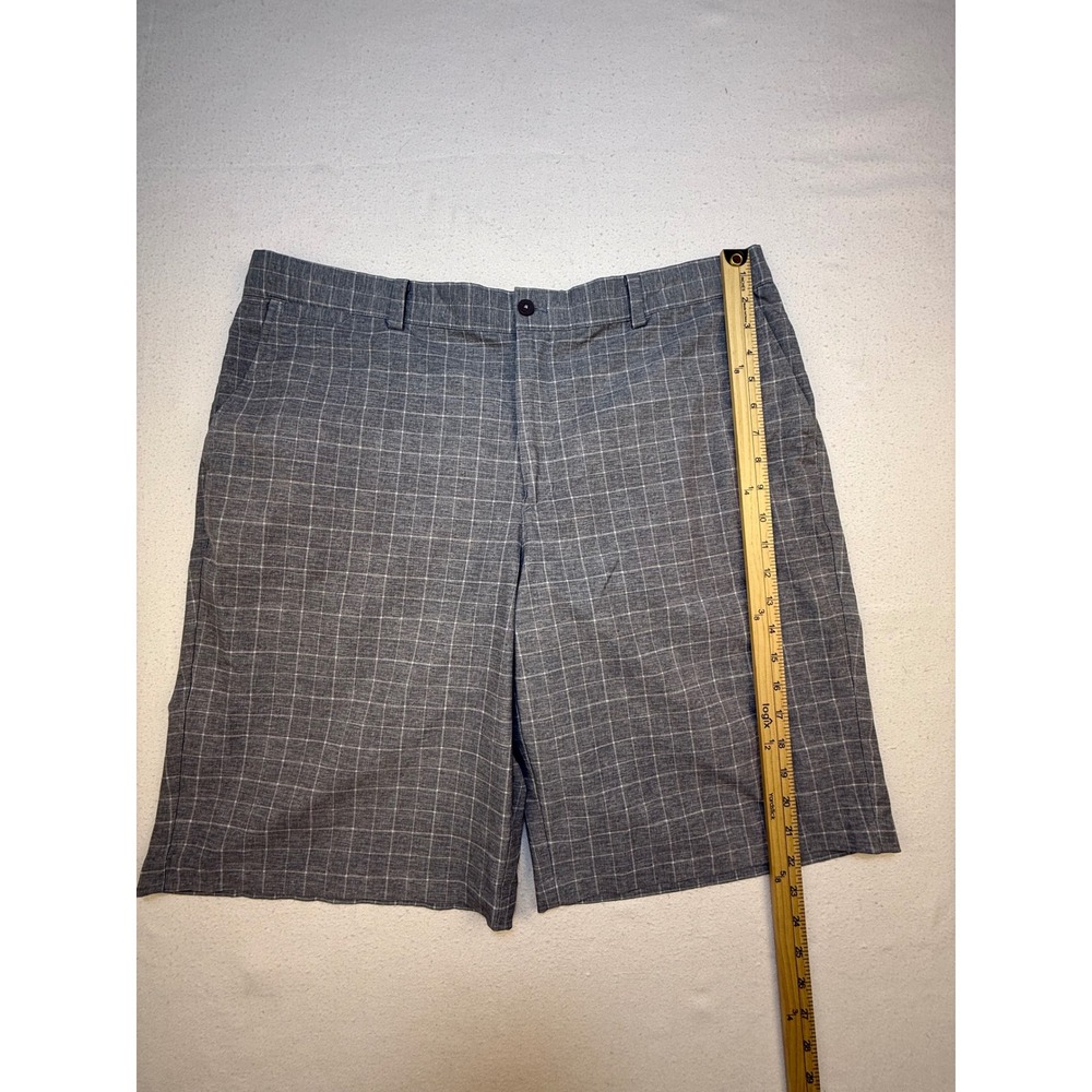 Nike‎ Shorts Mens 38 Gray Golf Dri-FIT Windowpane Plaid Flat Front Performance